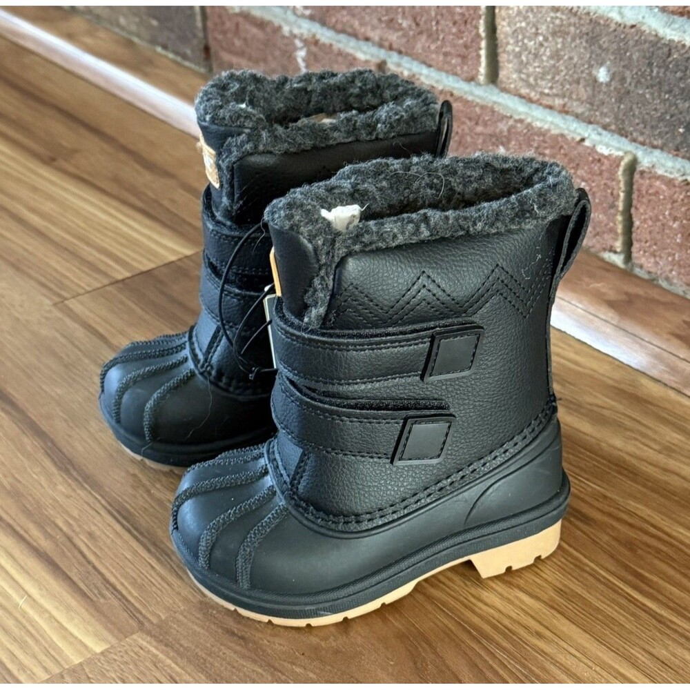 Cat & Jack Toddler Denver Winter Boots Black Round Toe Size 5 - Picture 5 of 16